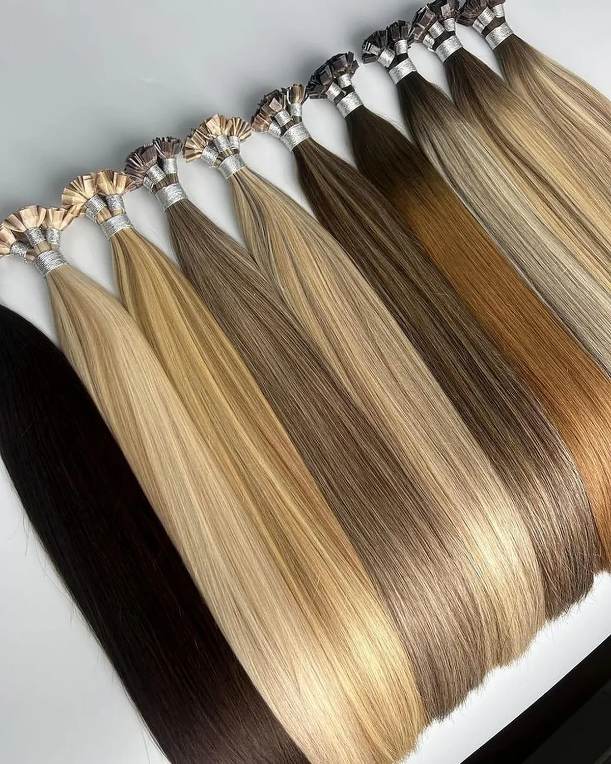Premium hair extension colour swatches